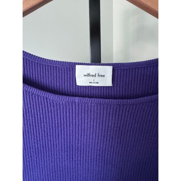 Wilfred Purple Cut Out Long Sleeve Dress NWT Large - Picture 2 of 4